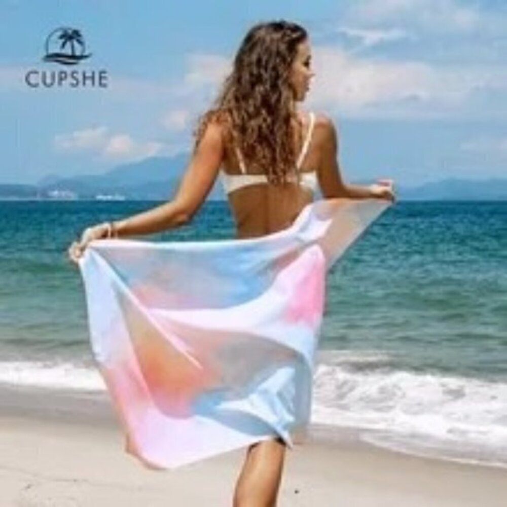 Cupshe Tie Dye Beach Towel Soft Quick Dry Yoga‎ Towel Swimming Beach Pool